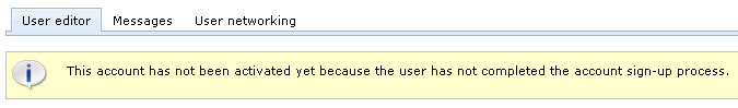The message a locked-out user sees when trying to log in.