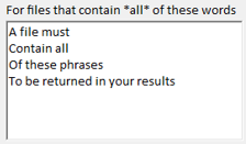 A list of search terms